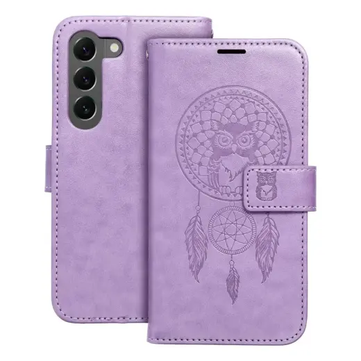 MEZZO dreamcatcher grāmatveida maciņš telefonam Samsung Galaxy S23 (S911) violets