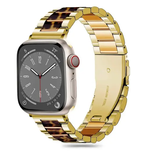 Tech-Protect Modern viedpulksteņa siksniņa priekš Apple Watch 6/7/8/9/10/SE (40/41/42 mm) | nerūsējošs tērauds | leoparda raksta