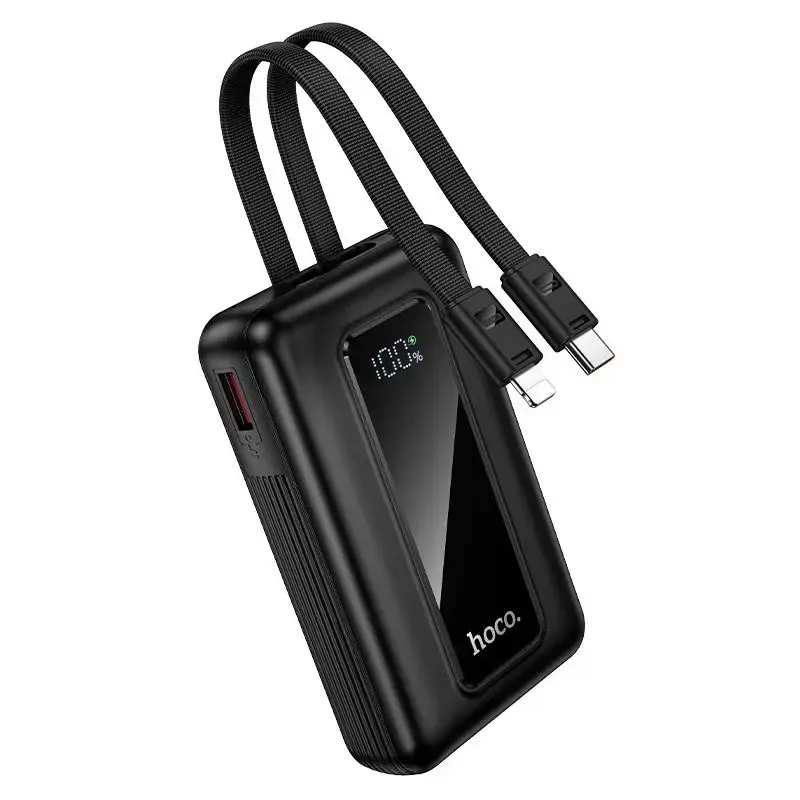 Hoco J162 Full Power ārējais akumulators (powerbank) | 10 000 mAh | 22.5W | PD, QC | USB-C, Lightning | melns