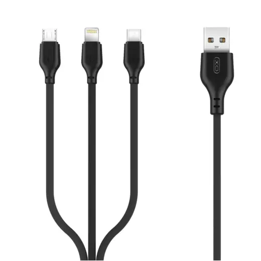 XO NB103 3-in-1 data transfer and charging cable | USB-A to Lightning | 10.5W | 1m | black