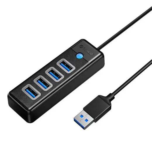 Orico 4-in-1 USB-jaotur | USB-A kuni 4x USB 3.0 | must
