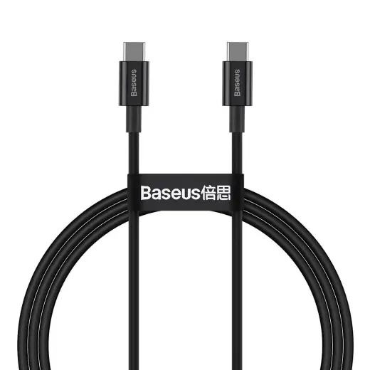 Baseus Superior Series datu pārraides un uzlādes vads | USB-C uz USB-C | 100W | 1m | melns