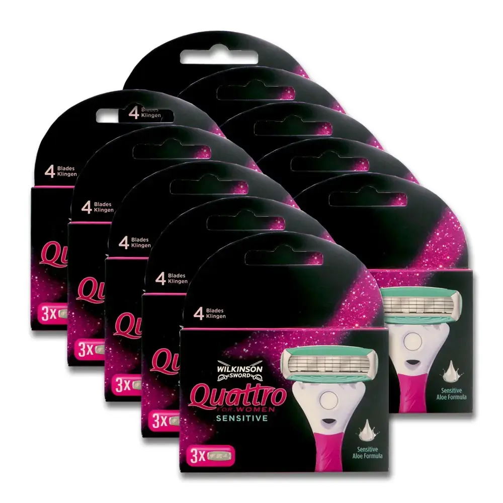 Wilkinson Sword Quattro for Women Sensitive Blades - 3 Pack in Black