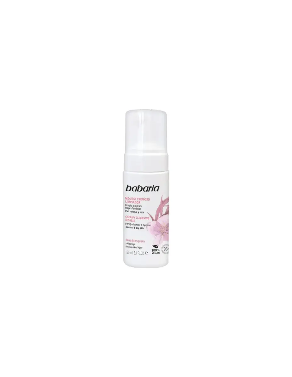 BABARIA FACIAL MOUSE CREMOSO LIMPIADOR ROSA MOSQUETA 150ML