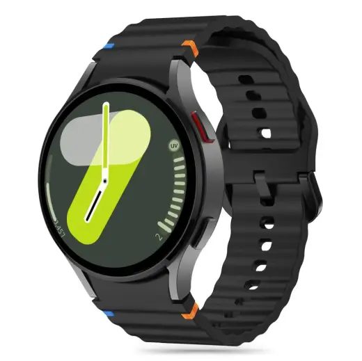 Tech-Protect Silicone Sport viedpulksteņa siksniņa priekš Samsung Galaxy Watch 4/5/5 Pro/6/7/FE | silikons | melna