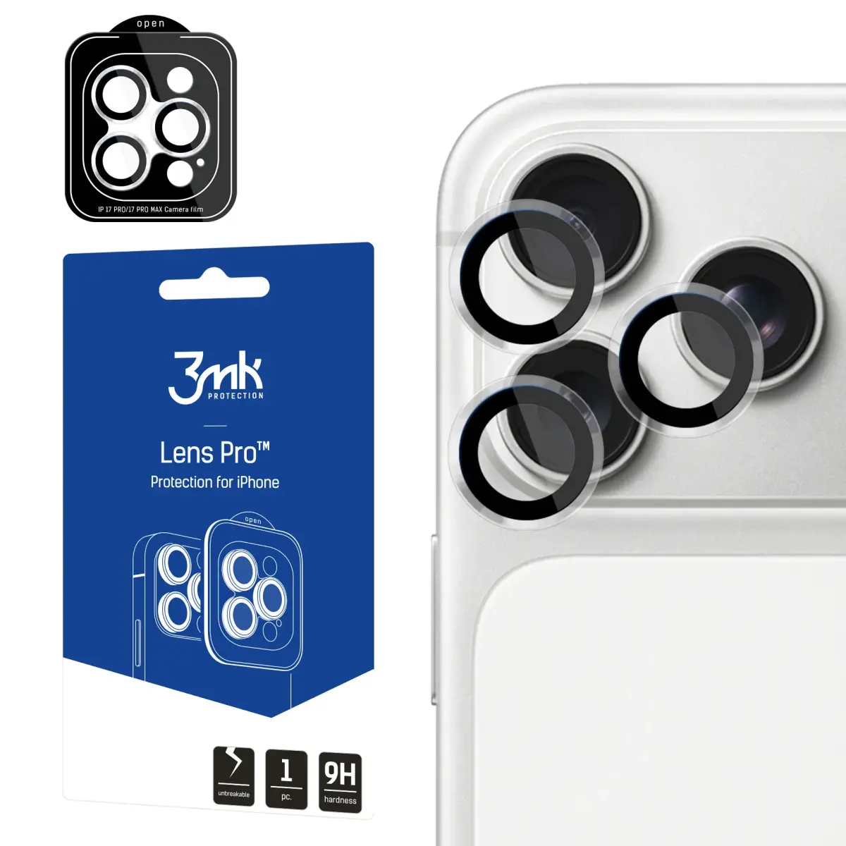 3mk Lens Protection Pro kameros apsauginis stiklas telefonui iPhone 18 Pro | iPhone 18 Pro Max skaidrus
