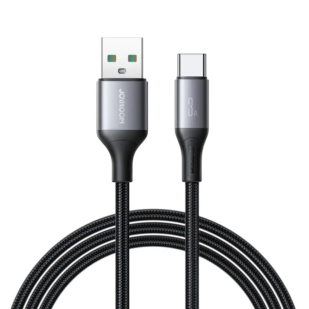 Joyroom S-A28 Flash Series datu pārraides un uzlādes vads | USB-A uz USB-C | 15W | 2m | melns