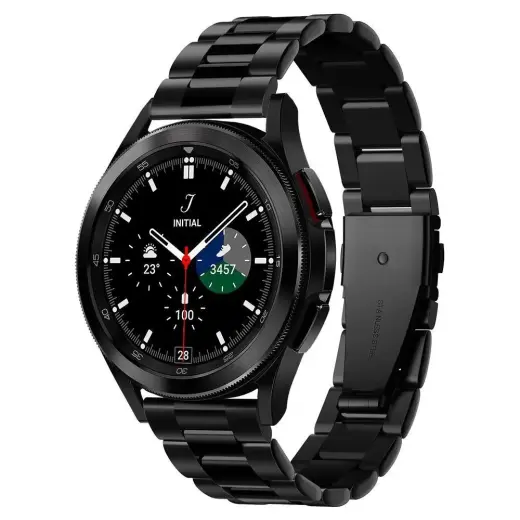 Spigen Modern Fit viedpulksteņa siksniņa priekš Samsung Galaxy Watch 4/5/5 Pro (40/42/44/45/46 mm) | nerūsējošs tērauds | melna