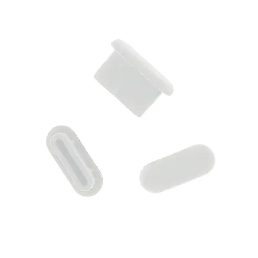 Silicone anti-dust plug Type C white - 10 pieces