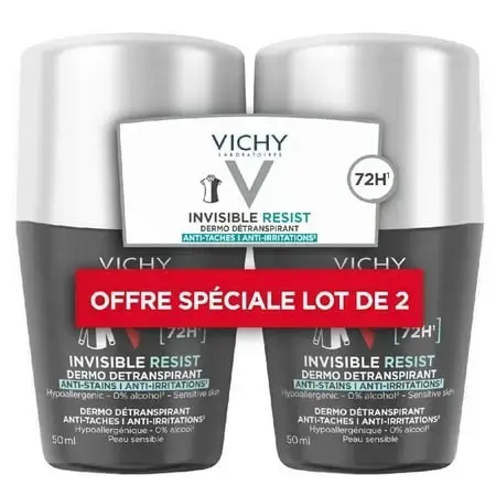 Vichy Uomo Invisible Resist Dermo Deodorant Breathable Anti Irritation 72h 2x50ml