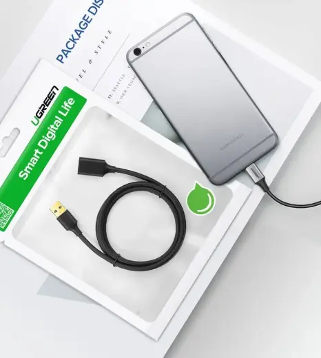 UGREEN USB 3.0 pagarinātais kabelis 3 m (melns)