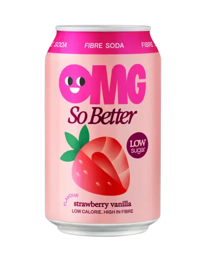 Gāzēts dzēriens OMG Strawberry Vanilla, bundžā, 0.33l (DEP)