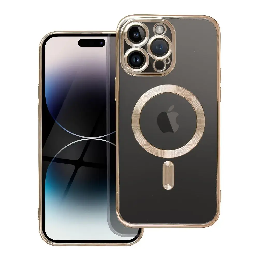 Electro Mag maciņš ar MagSafe atbalstu telefonam iPhone 14 Pro Max zelta krāsā