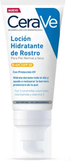 CeraVe AM Facial Moisturising Lotion SPF50 for Normal to Dry Skin 52ml