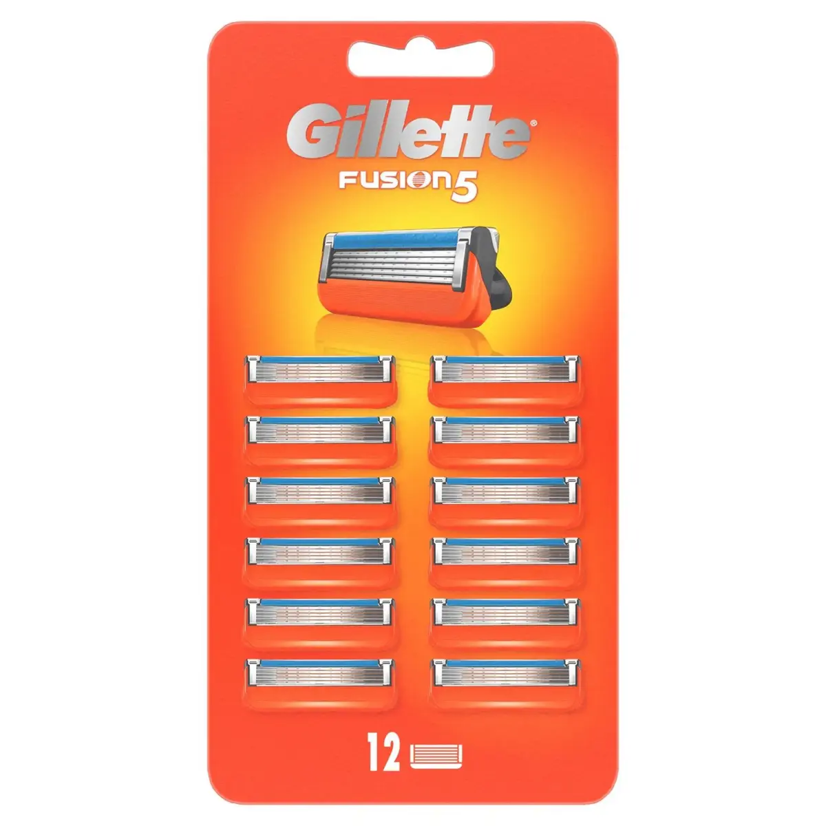 Gillette Fusion5 Mens Razor Blades, Pack of 12 Refill Blades