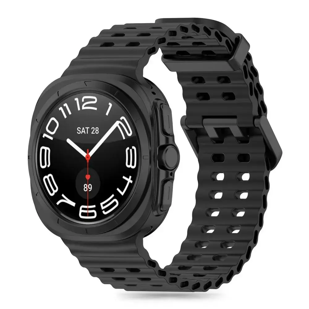 Tech-Protect Iconband Pro išmaniojo laikrodžio dirželis Samsung Galaxy Watch Ultra (47 mm) | silikoninis | juodas