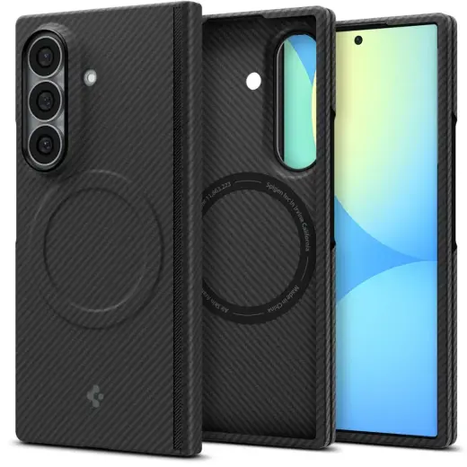 Spigen AirSkin Aramid telefono dėklas su MagSafe palaikymu Samsung Galaxy Z Fold 8 Ultra (F976) juodas