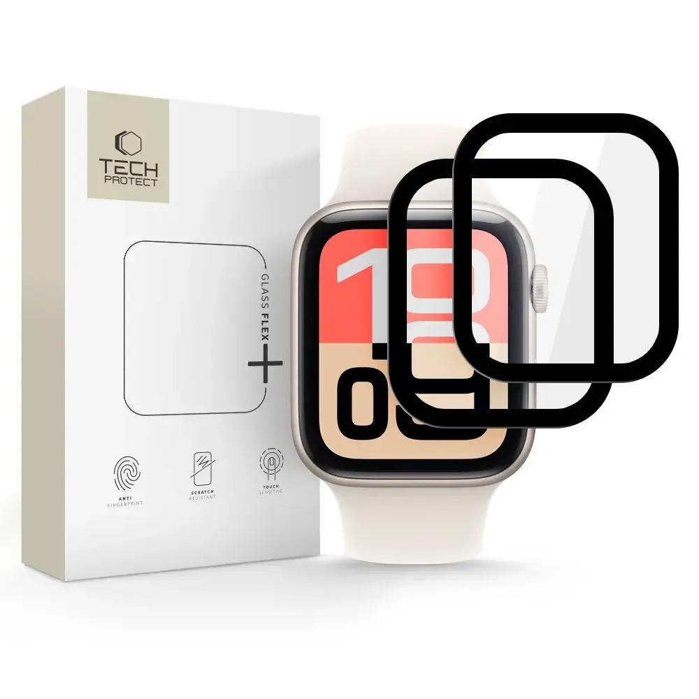 Tech-Protect aizsargstikls priekš Apple Watch Series 4/5/6/SE/SE 2/SE 3 (40 mm) | melns (2 gab.)