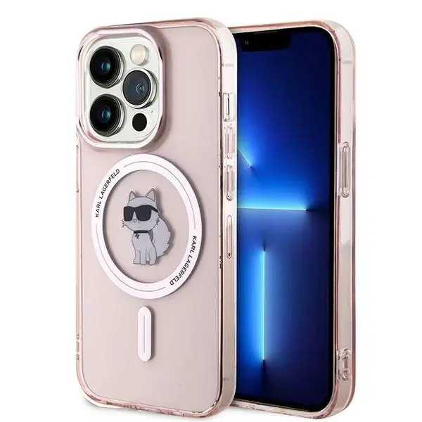 Karl Lagerfeld KLHMP14LHFCCNOP IML Choupette чехол с поддержкой MagSafe для телефона iPhone 14 Pro розовый (кот)
