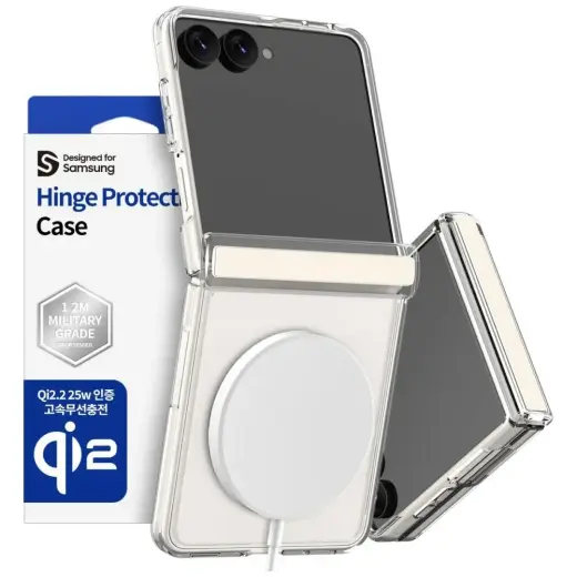 Araree Duple 360 M telefono dėklas su MagSafe palaikymu Samsung Galaxy Z Flip 8 (F776) baltas