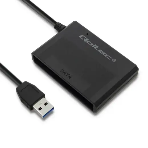 Адаптер для жесткого диска Qoltec 50644 | USB 3.0 на SATA3 2,5 дюйма | HDD | SSD | Черный