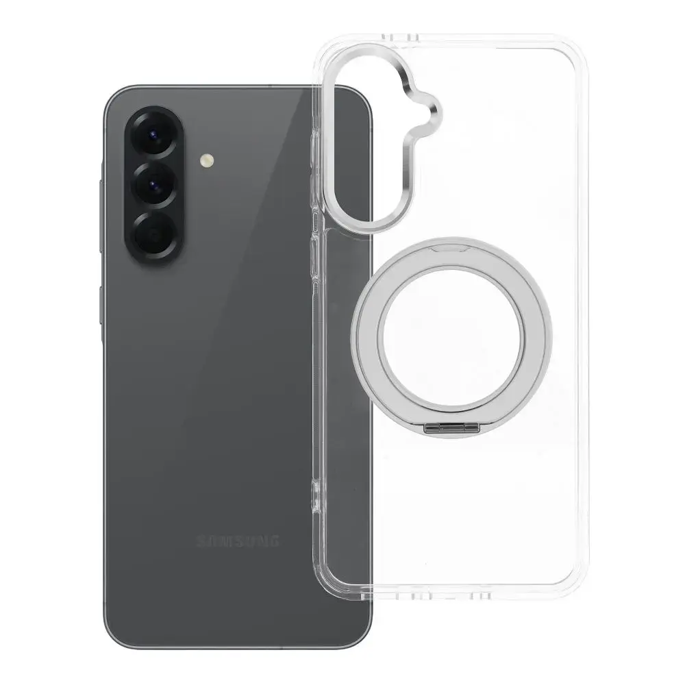 Frame Circle Stand telefono dėklas su stovu ir MagSafe palaikymu Samsung Galaxy A56 (A566) skaidrus