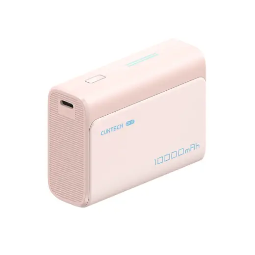 Cuktech CP13 ārējais akumulators (powerbank) | 10 000 mAh | 30W | USB-C, USB-A | rozā