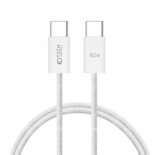 Tech-Protect UltraBoost Classic data transfer and charging cable | USB-C to USB-C | 60W | 1m | white