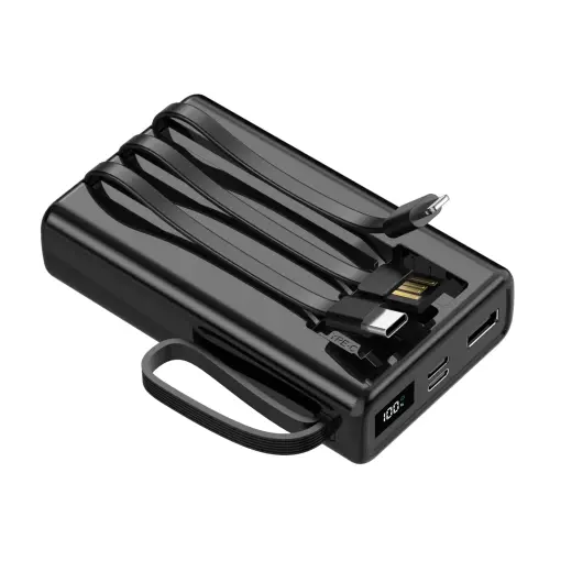 Setty SPB-LC-210 ārējais akumulators (powerbank) | 10 000 mAh | USB-C, Lightning | melns
