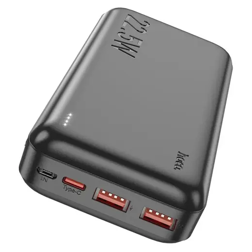 Hoco J101A Astute ārējais akumulators (powerbank) | 20 000 mAh | 22.5W | PD, QC | melns