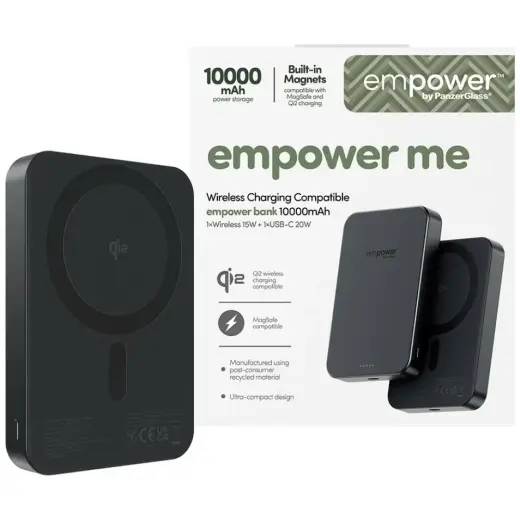 PanzerGlass Empower ārējais akumulators (powerbank) | 10 000 mAh | melns