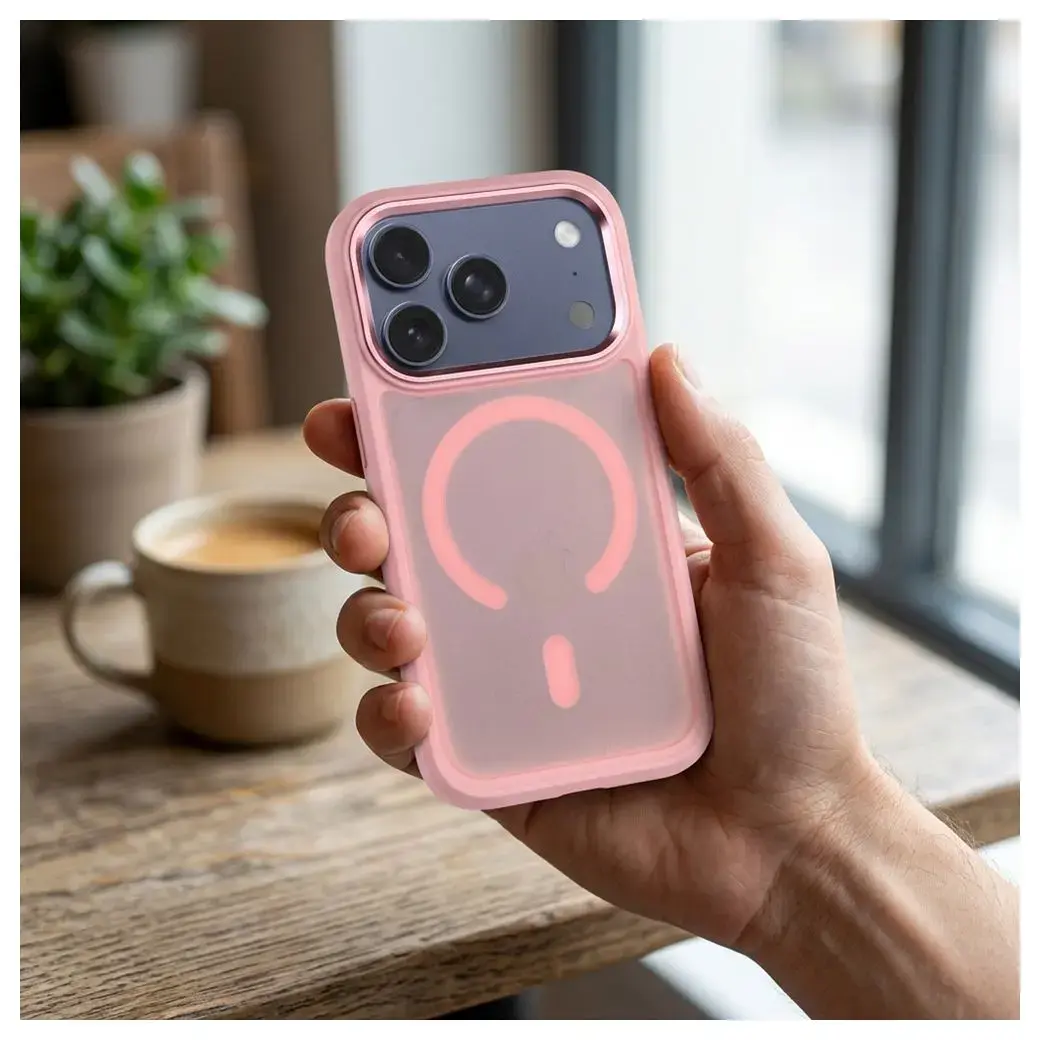 Forcell F-Protect Smoke Hybrid Premium telefono dėklas su MagSafe palaikymu iPhone 17 Pro | iPhone 18 Pro rožinis