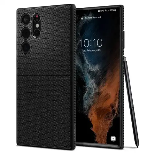 SPIGEN Liquid Air maciņš telefonam Samsung Galaxy S22 Ultra (S908) melns