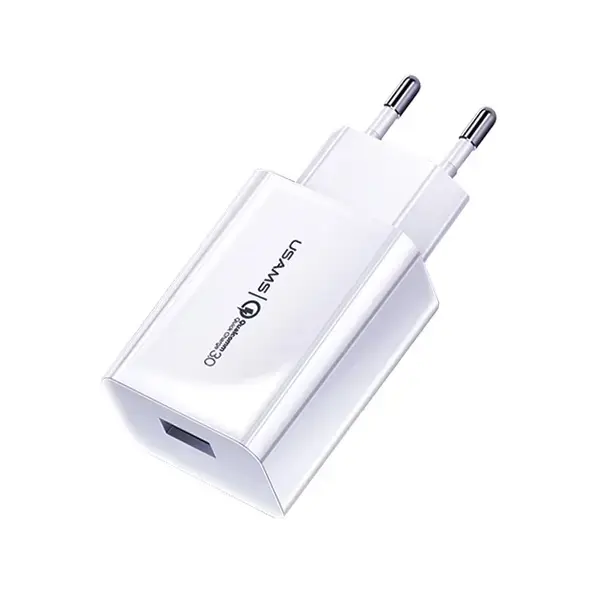 USAMS CC83TC01 travel charger | 18W | QC3.0 | USB-A | white