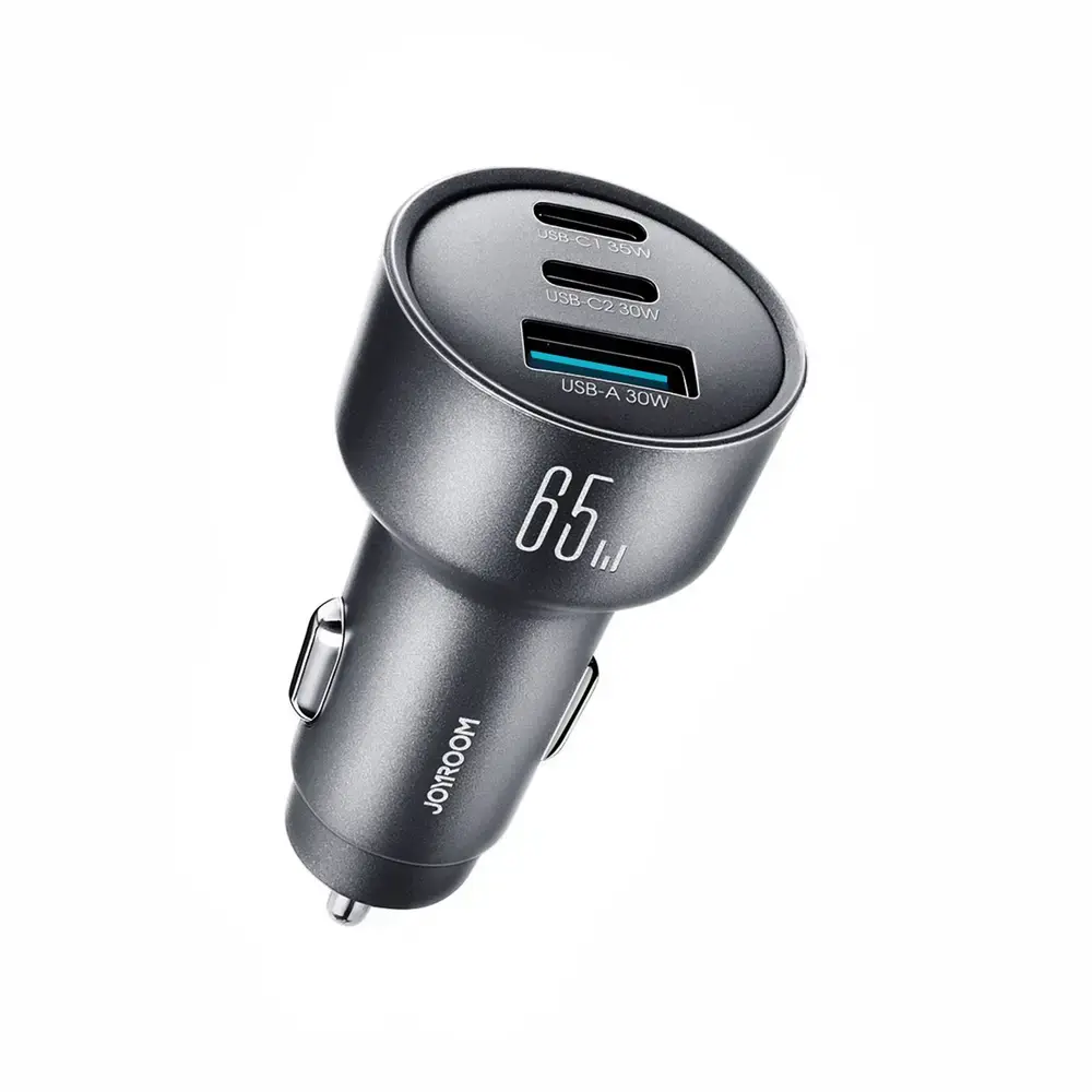 Joyroom JR-CCN19 auto lādētājs | 35W | PD, QC | USB-C, USB-A | pelēks