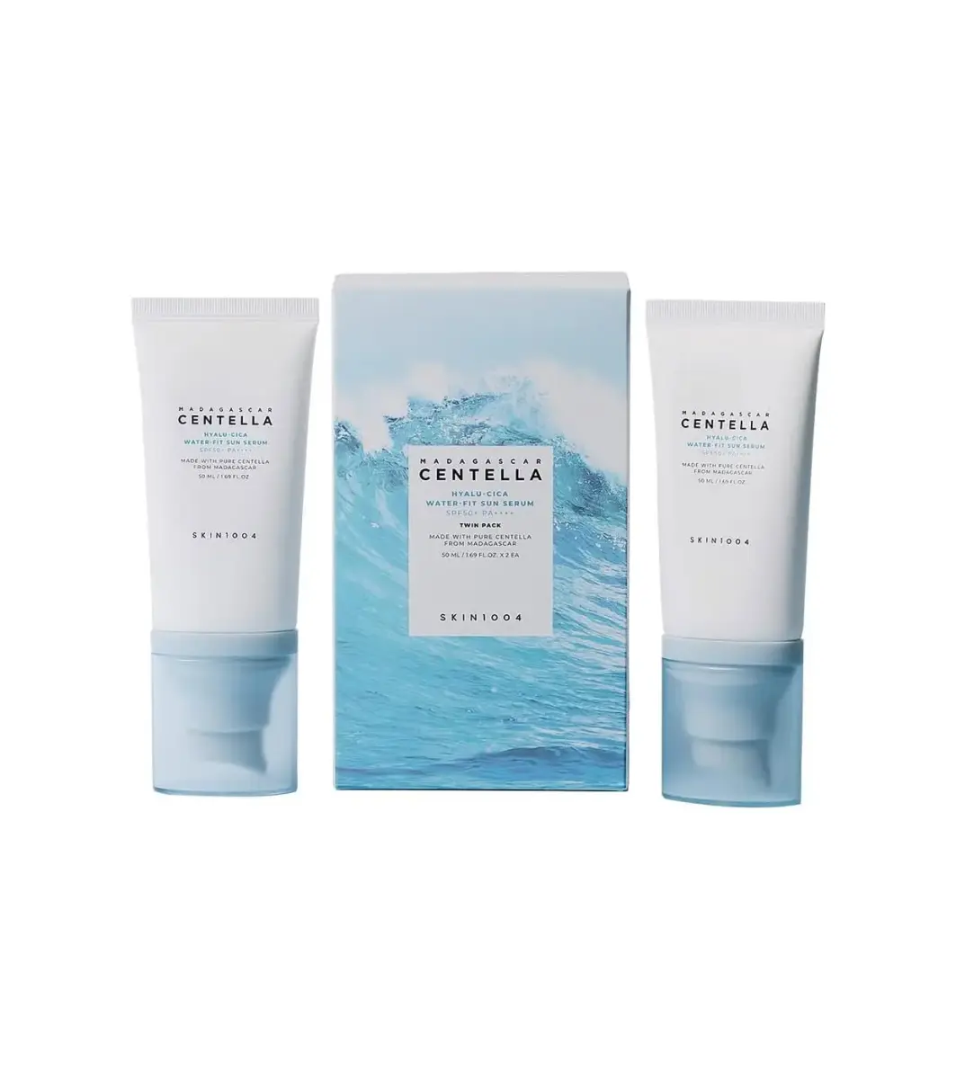 Set Duo, Skin1004, Hyalu-Cica, Hydrating & Protecting, Before Sun Exposure, Serum, For Face, SPF 50, 2 pcs, 100 ml