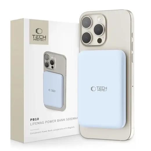 Tech-Protect LifeMag PB10 external battery (powerbank) | 5000 mAh | 18W | USB-C, MagSafe | blue