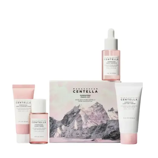 Madagascar Centella Set Skin1004: Poremizing, Cleansing & Moisturising, Cleansing Foam, 20 ml + Poremizing, Moisturising, Daily, Gel Cream, For Face, 30 ml + Poremizing, Pore-Minimising & Smoothing, Tonic Lotion, For Face, 30 ml + Poremizing, Pore-Minimising & Smoothing, Day & Night, Ampoules Treatment Serum, For Face, For Women, 30 ml