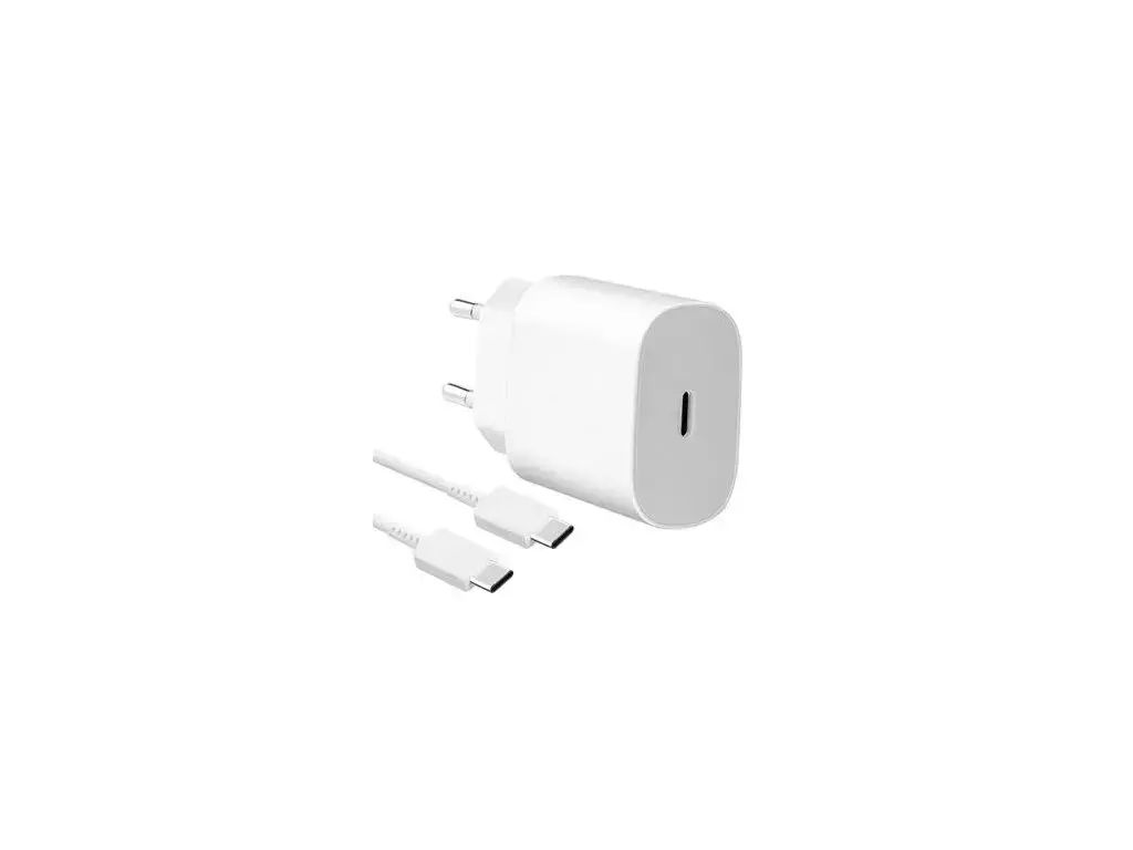 Samsung EP-TA800EWE tīkla lādētājs | 25W | PD | USB-C | ar USB-C uz USB-C vadu komplektā | balts (OEM)
