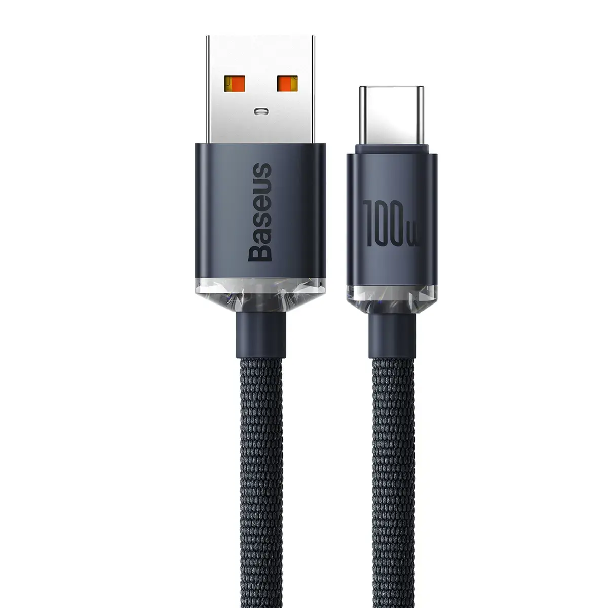 Baseus crystal shine series data transfer and charging cable | USB-A to USB-C | 100W | 1.2m | black