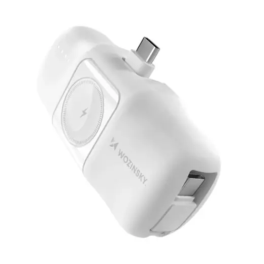 Wozinsky WF16-YCS Mini väline akupank (powerbank) | 5 000 mAh | 15W | USB-C, Apple Watch | valge