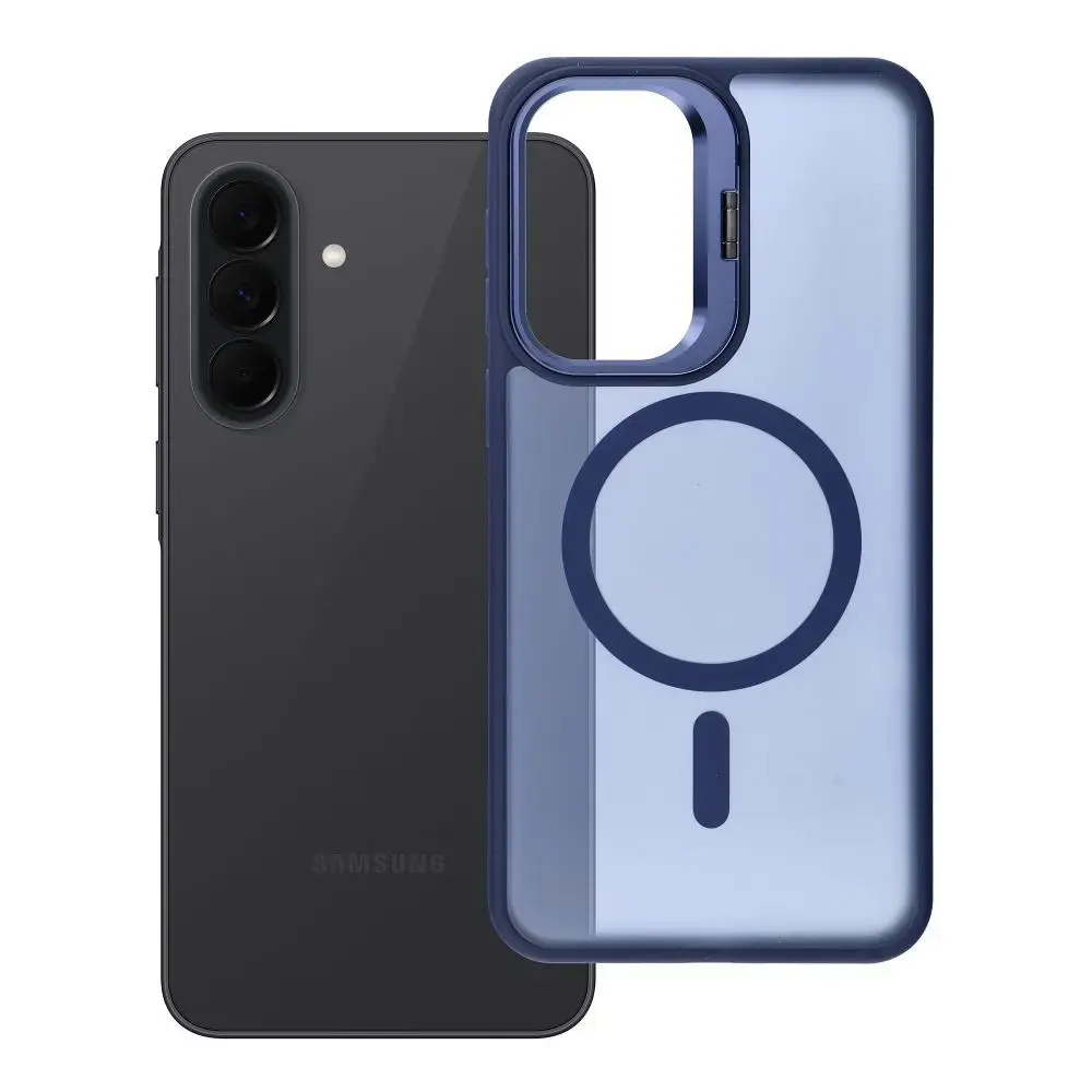 Forcell F-Protect Shadow Stand Premium telefono dėklas su stovu ir MagSafe palaikymu Samsung Galaxy A37 (A376) tamsiai mėlynas
