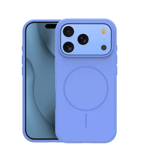 Silicone Thin Mag telefono dėklas su MagSafe palaikymu iPhone 17 Pro | iPhone 18 Pro mėlynas