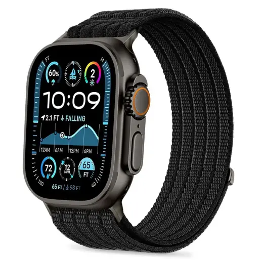 Tech-Protect Nylon Sport smartwatch strap for Apple Watch 8/9/10/11/SE/Ultra (44/45/46/49 mm) | Nylon | black