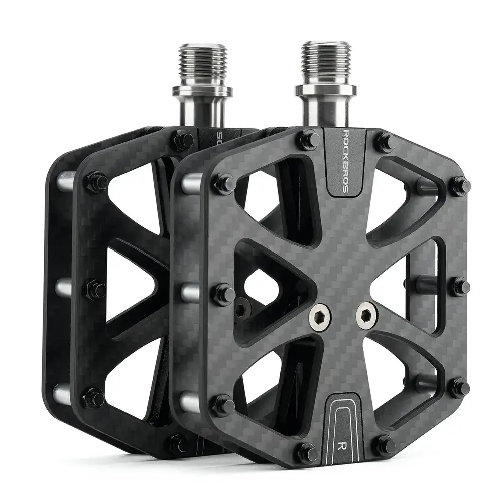 Rockbros C525 Carbon Fiber Platform Bike Pedals - Black