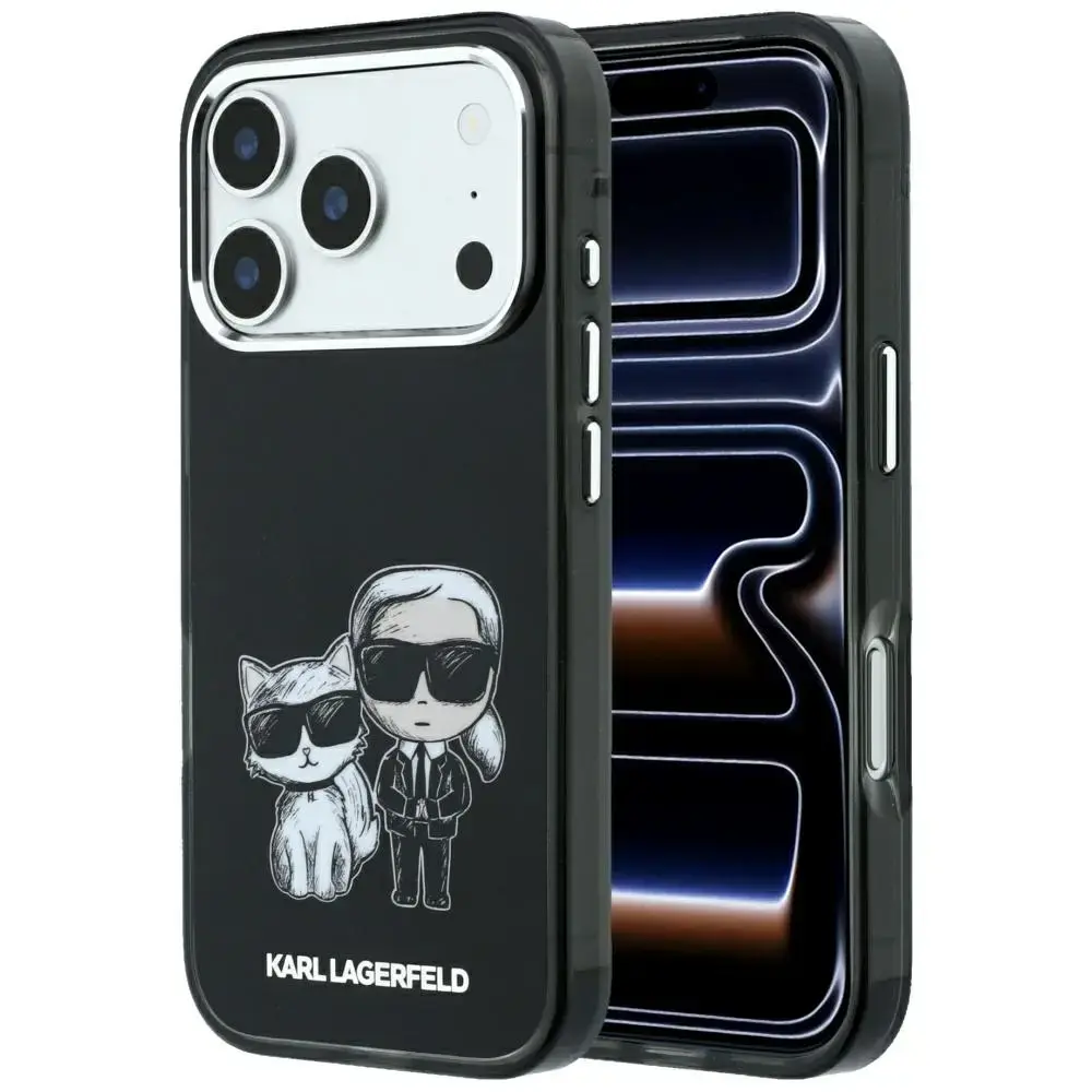 Karl Lagerfeld Smooth Karl & Choupette Bodies Sketch чехол для телефона iPhone 18 Pro | iPhone 17 Pro чёрный