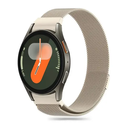 Tech-Protect Milaneseband viedpulksteņa siksniņa priekš Samsung Galaxy Watch 4/5/5 Pro/6/7/FE | nerūsējošs tērauds | bēša