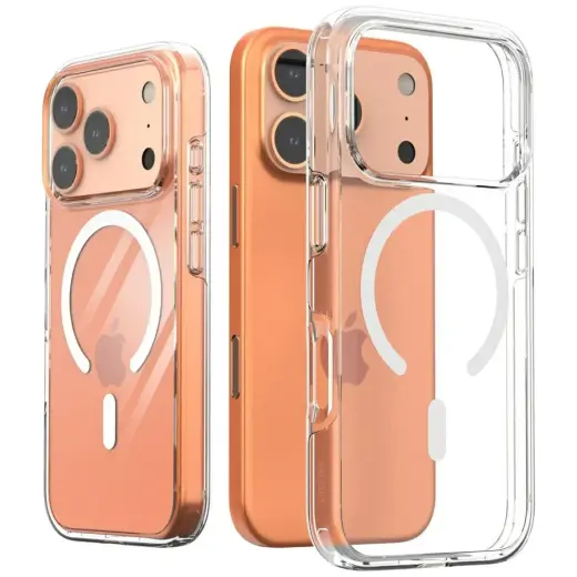 Araree Duple M phone case with MagSafe support for iPhone 17 Pro transparent