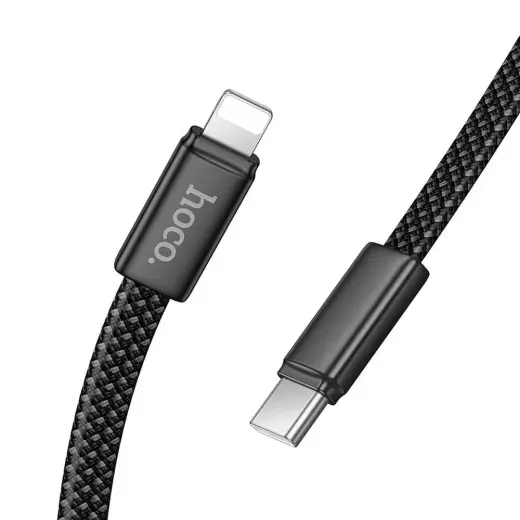 Hoco X125 datu pārraides un uzlādes vads | USB-C uz Lightning | PD | 30W | 1m | melns