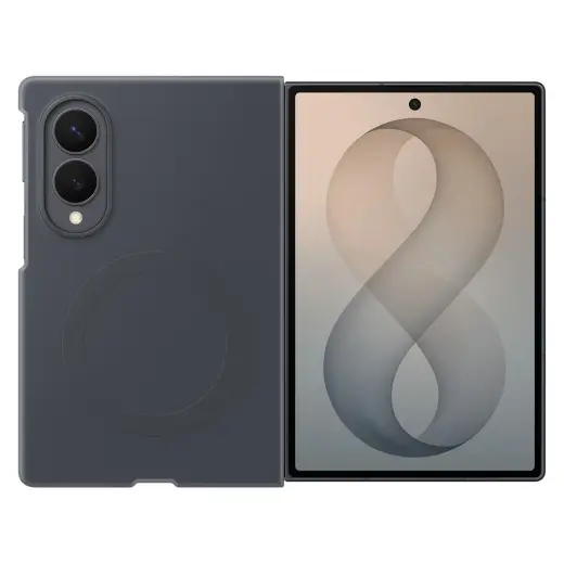 Samsung Silicone Magnet чехол с поддержкой MagSafe для телефона Samsung Galaxy Z Fold 8 (F971) чёрный (защитная плёнка в комплекте)